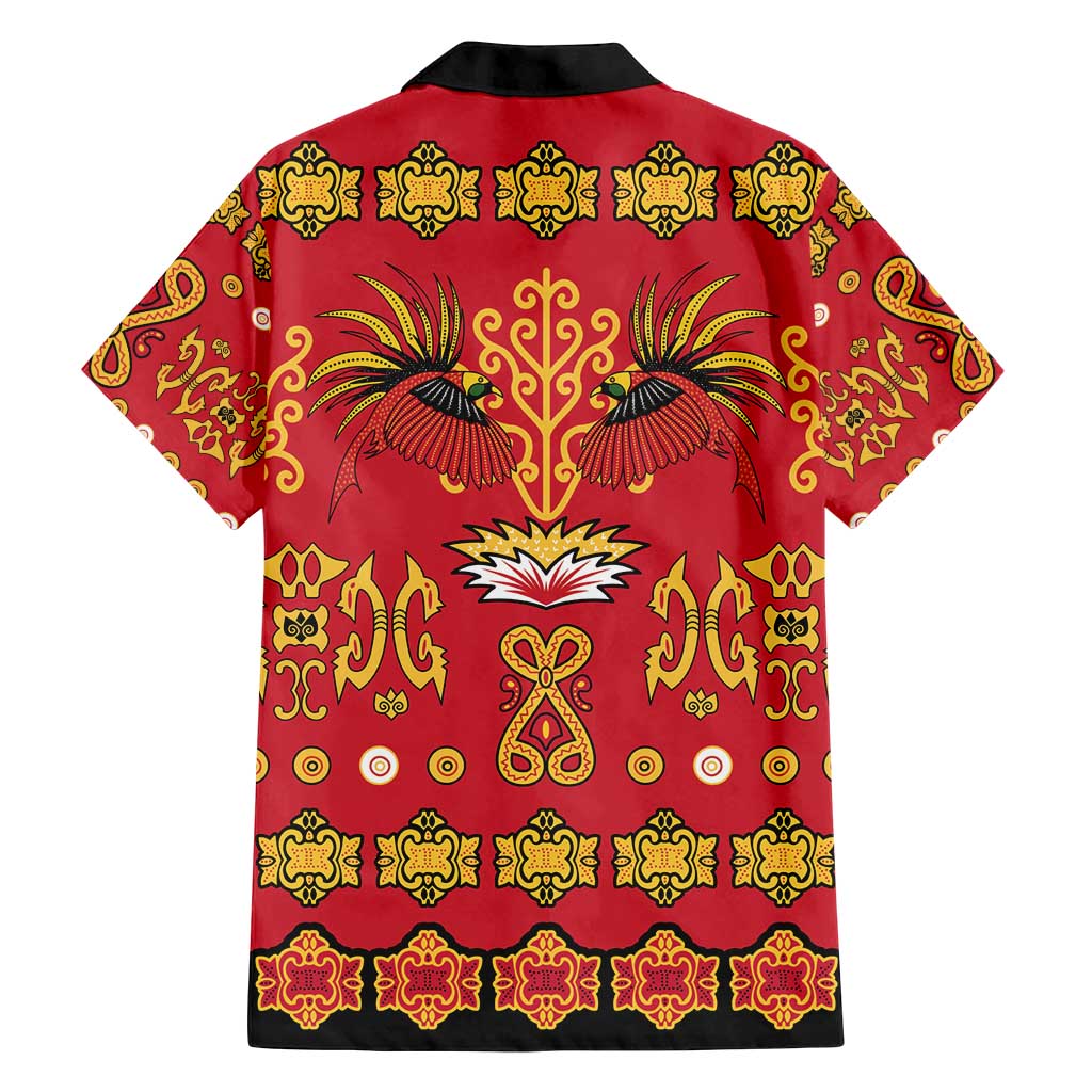 Papua Batik Motif Family Matching Tank Maxi Dress and Hawaiian Shirt Papua Spirit Red Version LT05 - Polynesian Pride