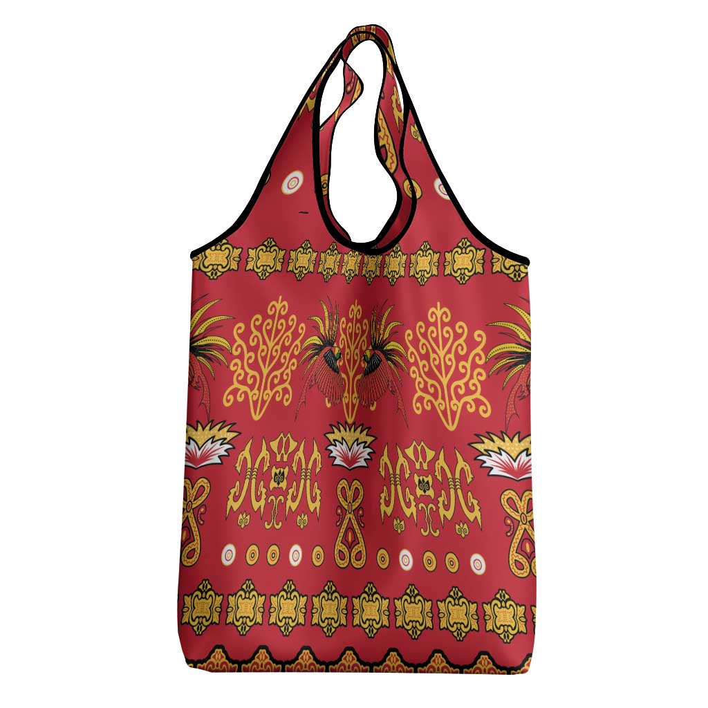 Papua Batik Motif Grocery Bag Papua Spirit Red Version - Polynesian Pride