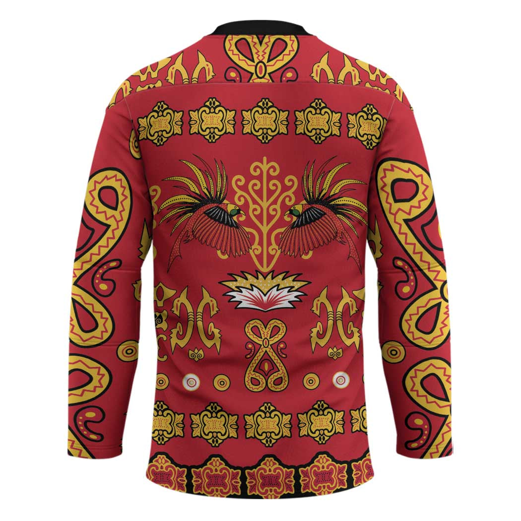 Papua Batik Motif Hockey Jersey Papua Spirit Red Version - Polynesian Pride