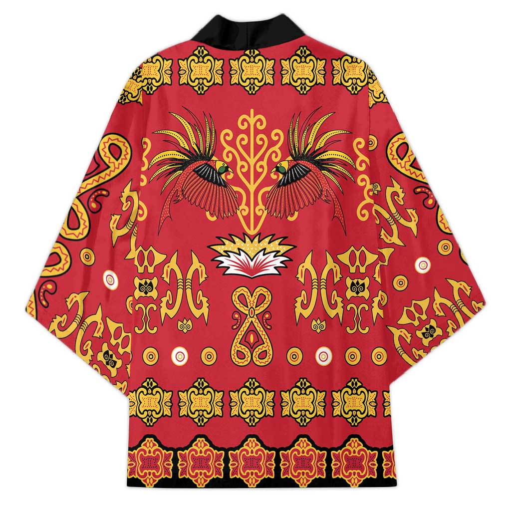 Papua Batik Motif Kimono Papua Spirit Red Version LT05 - Polynesian Pride