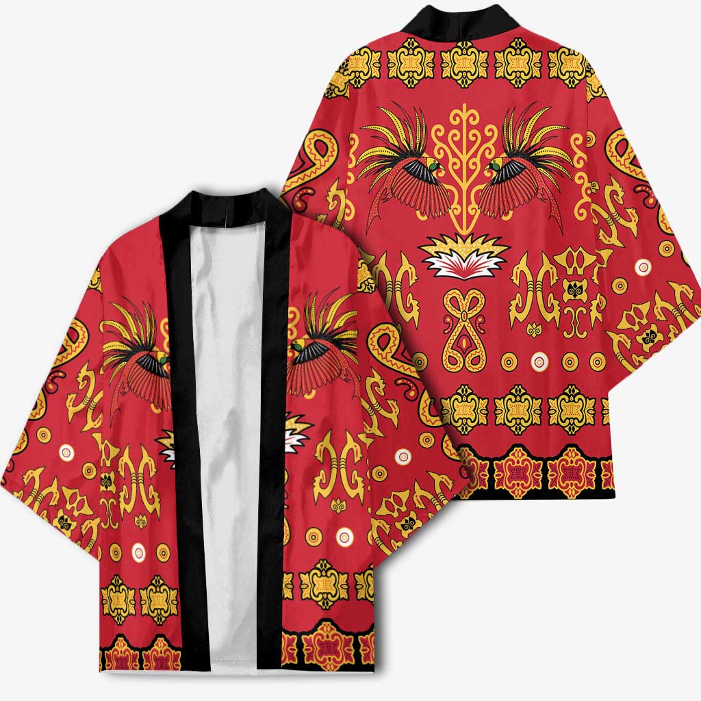Papua Batik Motif Kimono Papua Spirit Red Version LT05 - Polynesian Pride