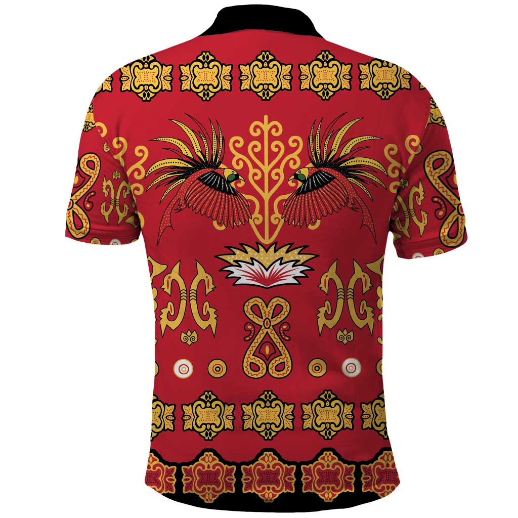 Papua Batik Motif Polo Shirt Papua Spirit Red Version - Polynesian Pride