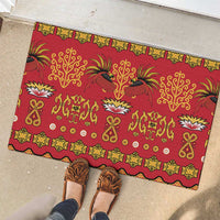 Papua Batik Motif Rubber Doormat Papua Spirit Red Version - Polynesian Pride