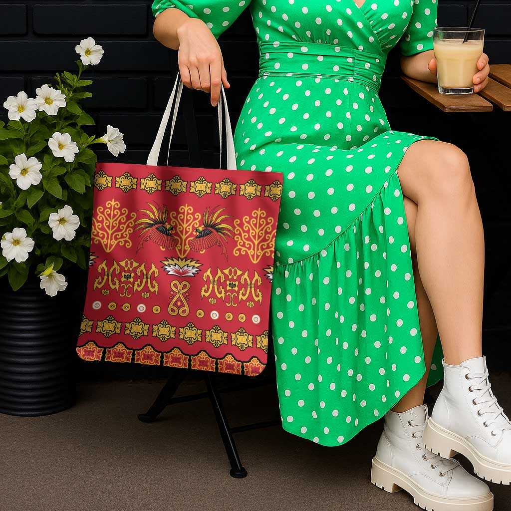 Papua Batik Motif Tote Bag Papua Spirit Red Version - Polynesian Pride