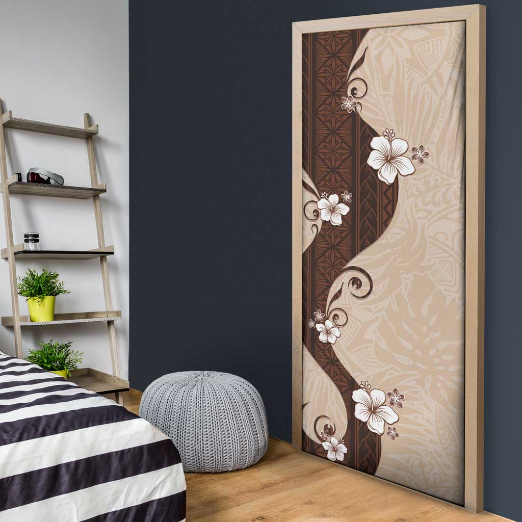 Polynesia Hibiscus Door Cover Cameo Curve Motif - Polynesian Pride