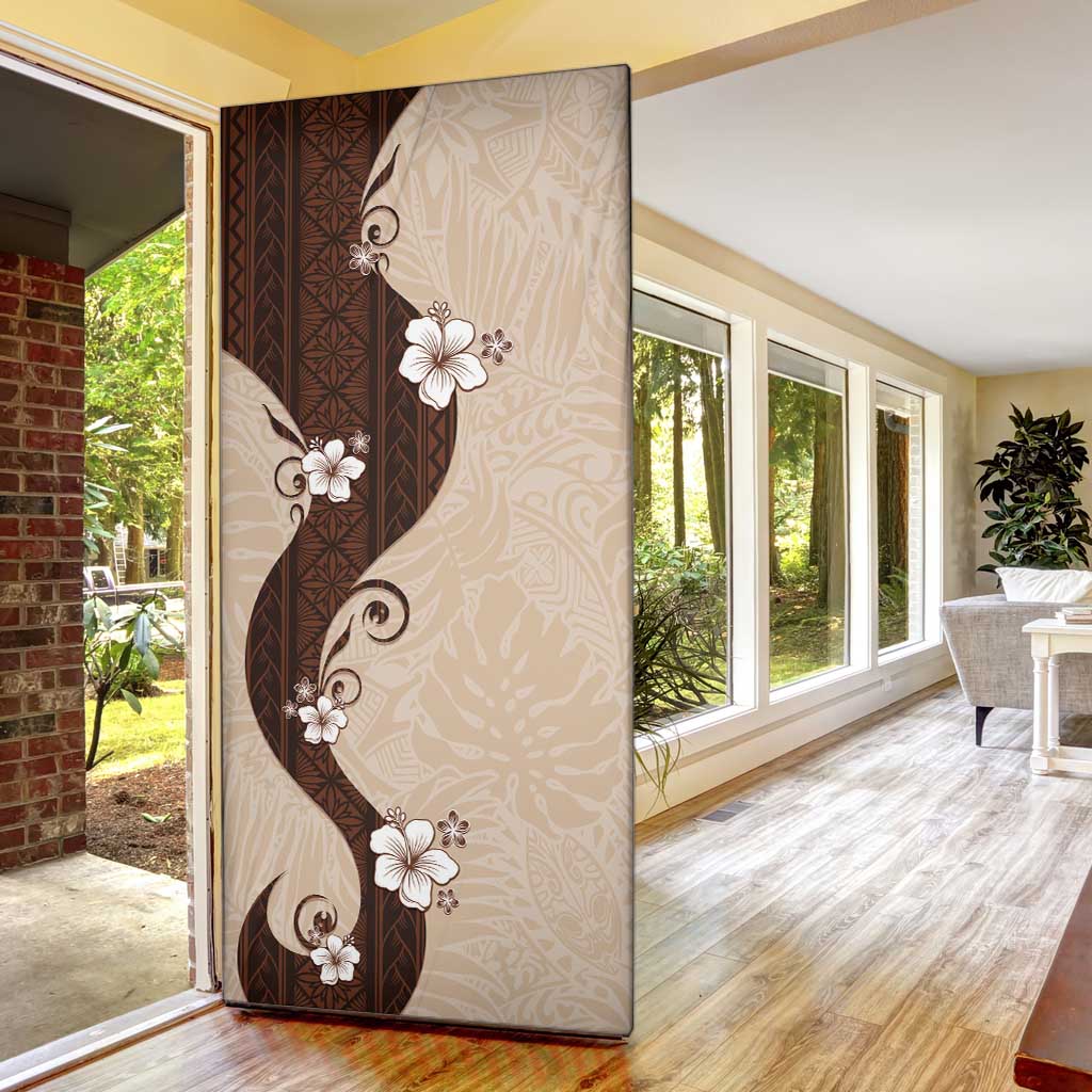 Polynesia Hibiscus Door Cover Cameo Curve Motif - Polynesian Pride