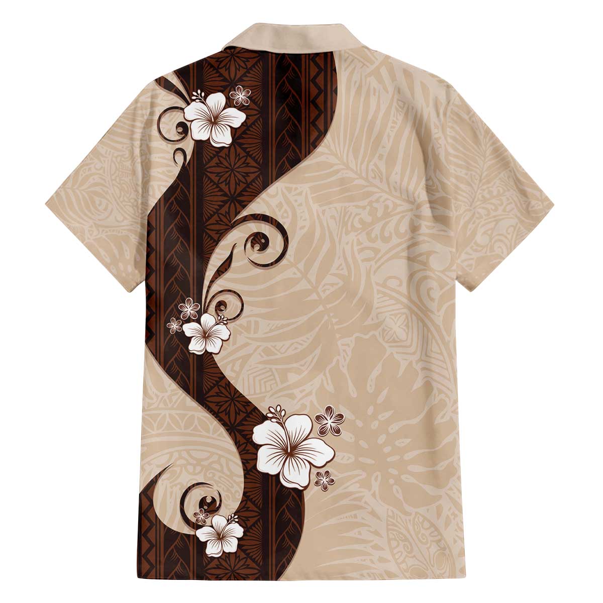 Polynesia Hibiscus Family Matching Off The Shoulder Long Sleeve Dress and Hawaiian Shirt Cameo Curve Motif LT05 - Polynesian Pride