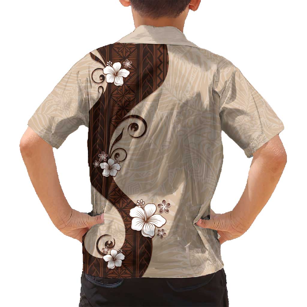 Polynesia Hibiscus Family Matching Puletasi and Hawaiian Shirt Cameo Curve Motif - Polynesian Pride