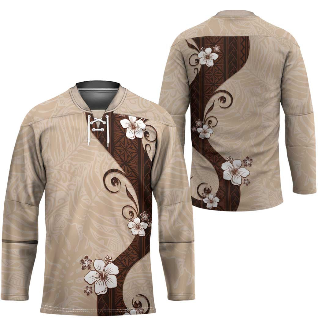 Polynesia Hibiscus Hockey Jersey Cameo Curve Motif - Polynesian Pride
