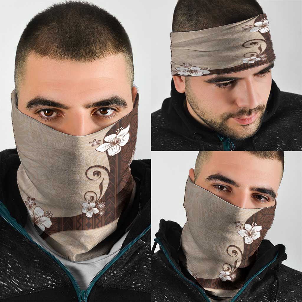 Polynesia Hibiscus Neck Gaiter Cameo Curve Motif - Polynesian Pride