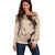 Polynesia Hibiscus Off Shoulder Sweater Cameo Curve Motif - Polynesian Pride
