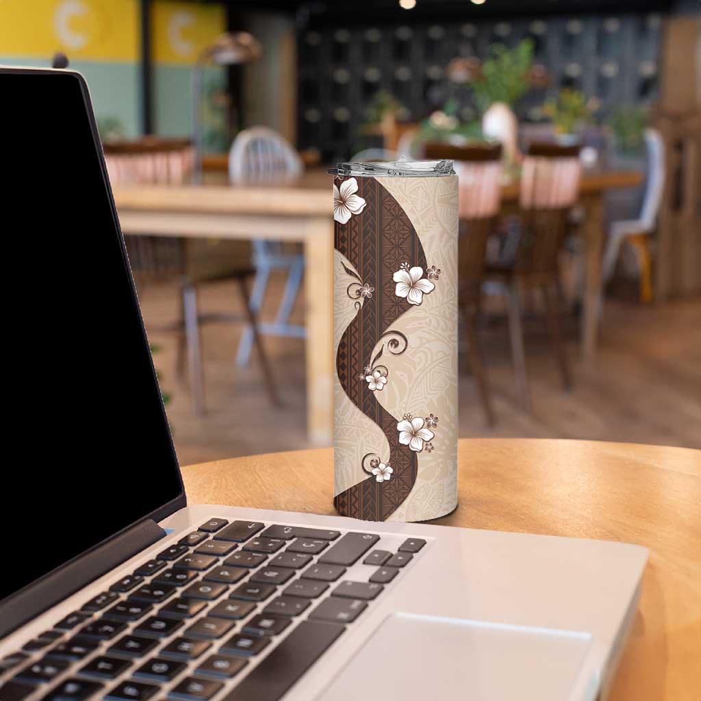 Polynesia Hibiscus Skinny Tumbler Cameo Curve Motif - Polynesian Pride