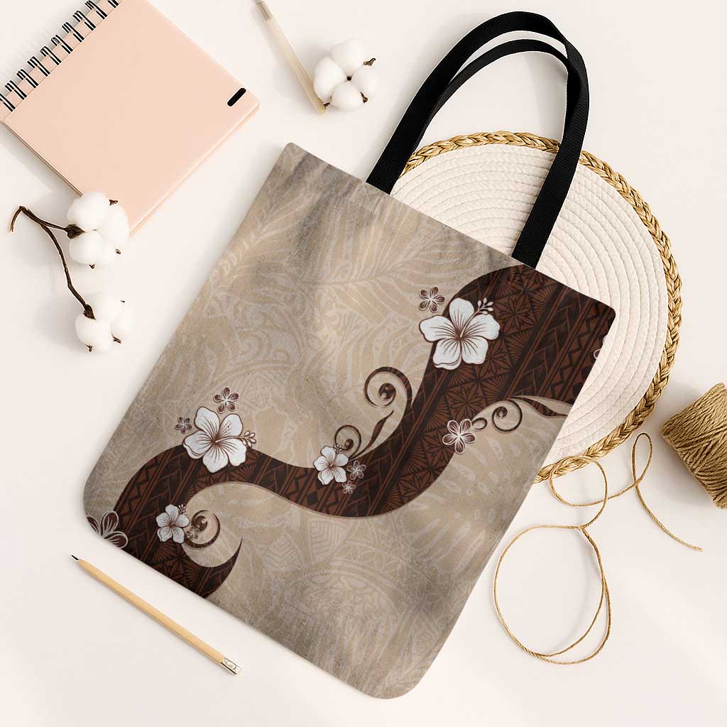 Polynesia Hibiscus Tote Bag Cameo Curve Motif - Polynesian Pride