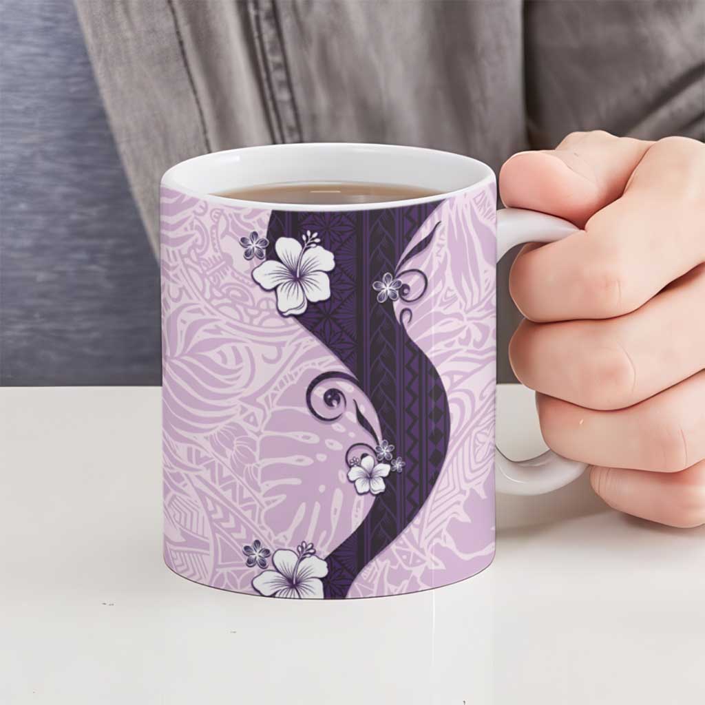 Polynesia Hibiscus Ceramic Mug Thistle Curve Motif - Polynesian Pride