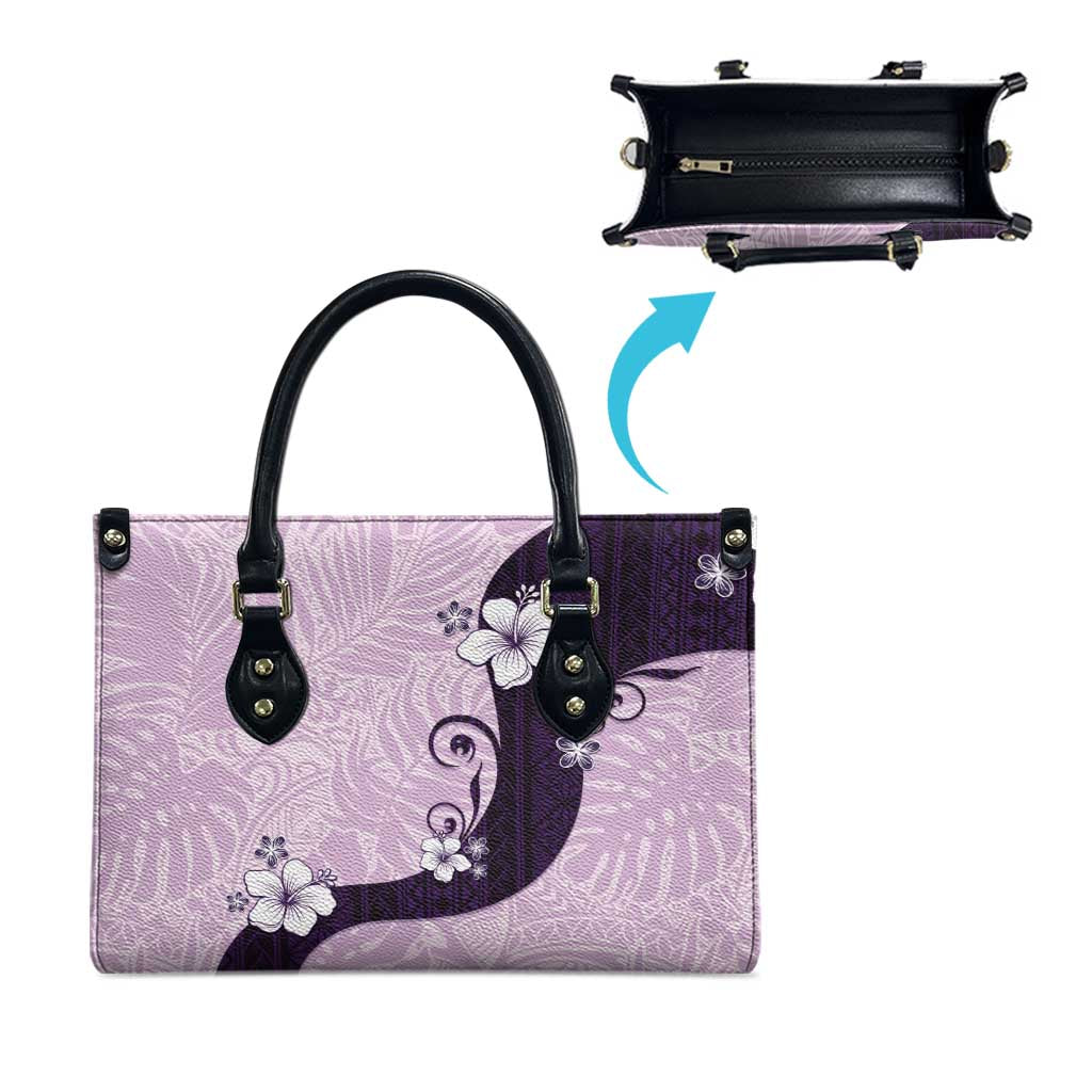 Polynesia Hibiscus Leather Bag Thistle Curve Motif - Polynesian Pride
