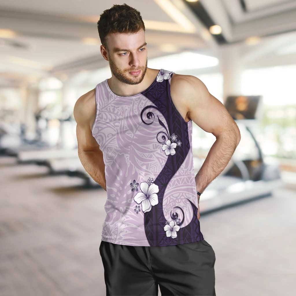 Polynesia Hibiscus Men Tank Top Thistle Curve Motif - Polynesian Pride