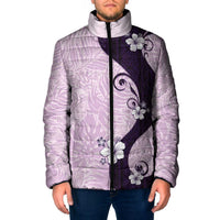 Polynesia Hibiscus Padded Jacket Thistle Curve Motif - Polynesian Pride