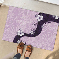 Polynesia Hibiscus Rubber Doormat Thistle Curve Motif - Polynesian Pride