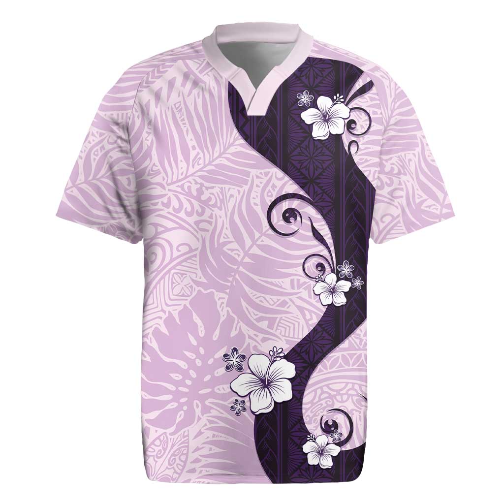 Polynesia Hibiscus Rugby Jersey Thistle Curve Motif LT05 Purple - Polynesian Pride