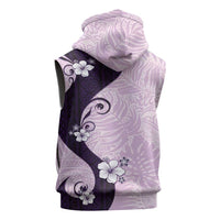 Polynesia Hibiscus Sleeveless Hoodie Thistle Curve Motif - Polynesian Pride