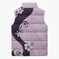 Polynesia Hibiscus Sleeveless Puffer Jacket Thistle Curve Motif - Polynesian Pride