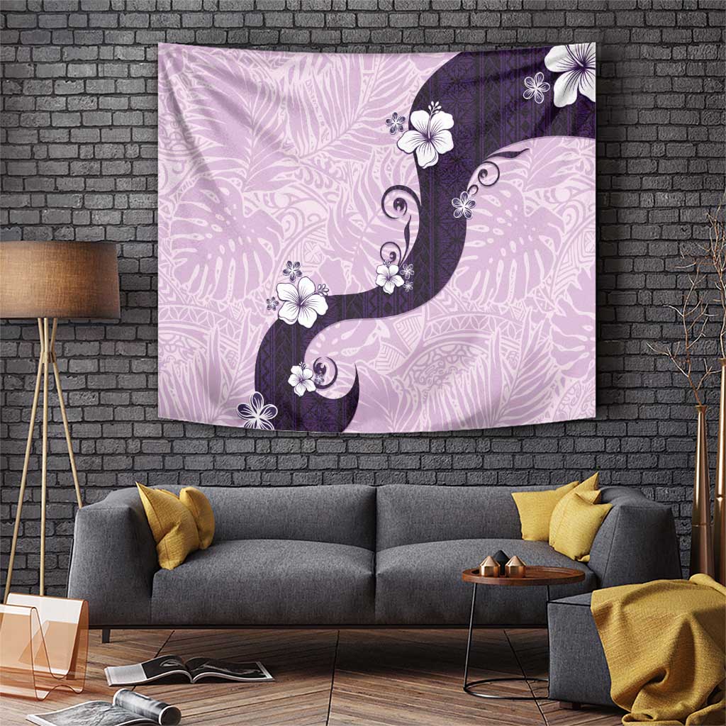 Polynesia Hibiscus Tapestry Thistle Curve Motif LT05 Purple - Polynesian Pride