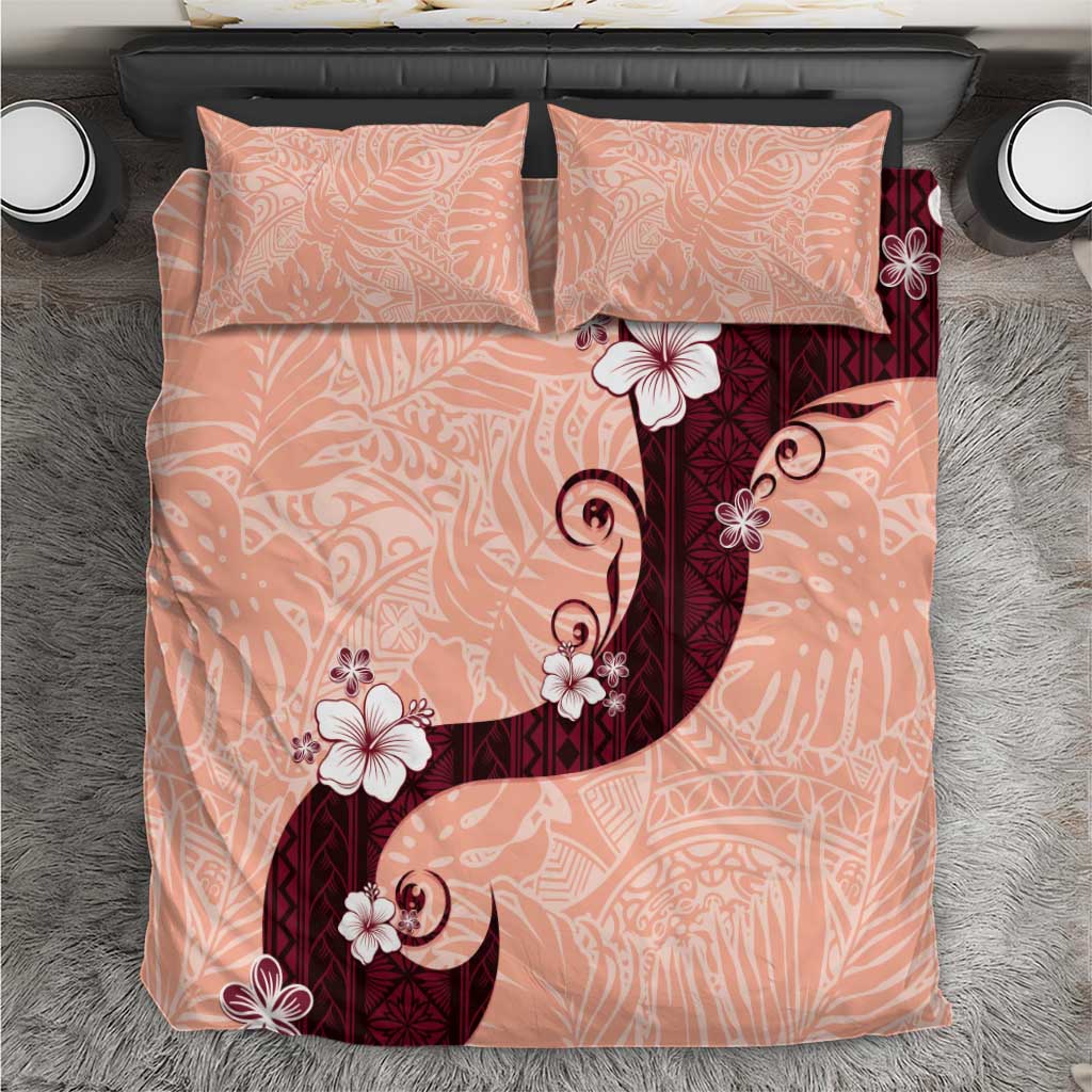 Polynesia Hibiscus Bedding Set Rose Bud Curve Motif LT05 Red - Polynesian Pride