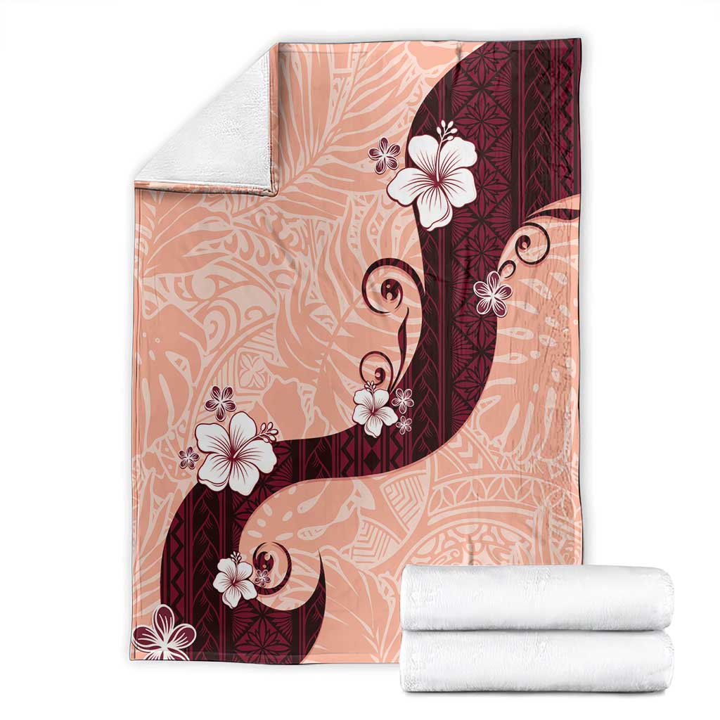 Polynesia Hibiscus Blanket Rose Bud Curve Motif - Polynesian Pride