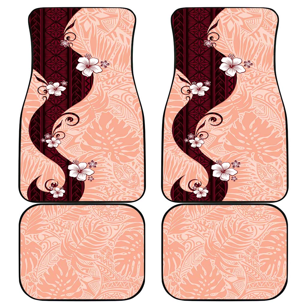 Polynesia Hibiscus Car Mats Rose Bud Curve Motif - Polynesian Pride