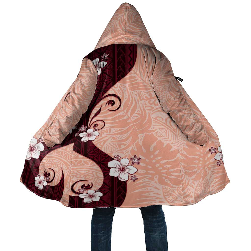 Polynesia Hibiscus Cloak Rose Bud Curve Motif LT05 Unisex Red - Polynesian Pride