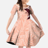 Polynesia Hibiscus Family Matching Long Sleeve Bodycon Dress and Hawaiian Shirt Rose Bud Curve Motif - Polynesian Pride