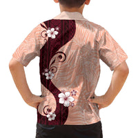 Polynesia Hibiscus Family Matching Off The Shoulder Long Sleeve Dress and Hawaiian Shirt Rose Bud Curve Motif LT05 - Polynesian Pride