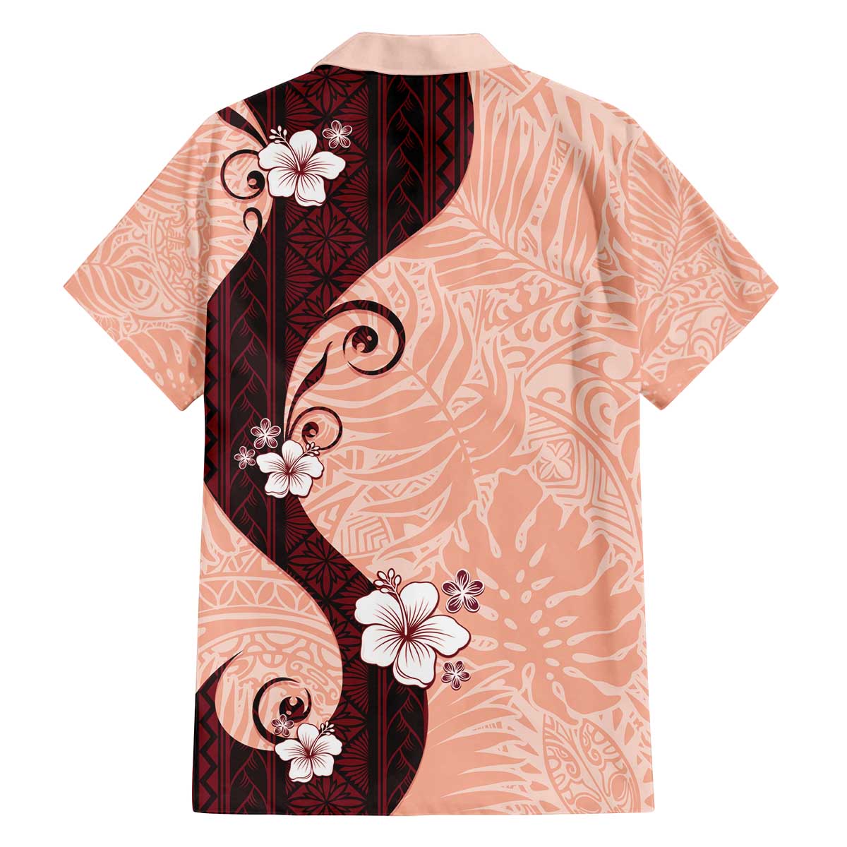 Polynesia Hibiscus Family Matching Off The Shoulder Long Sleeve Dress and Hawaiian Shirt Rose Bud Curve Motif LT05 - Polynesian Pride
