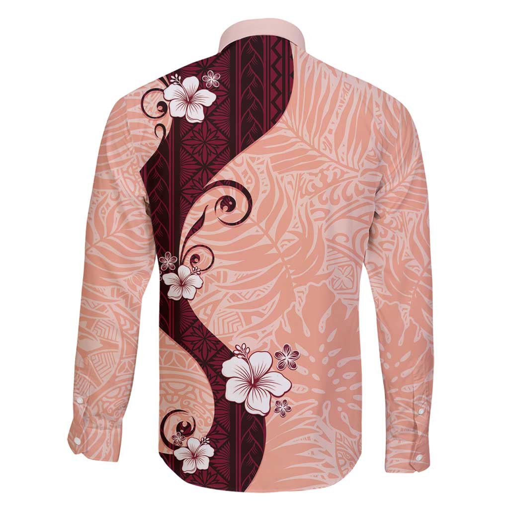 Polynesia Hibiscus Family Matching Off Shoulder Maxi Dress and Hawaiian Shirt Rose Bud Curve Motif - Polynesian Pride