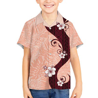Polynesia Hibiscus Family Matching Off Shoulder Maxi Dress and Hawaiian Shirt Rose Bud Curve Motif - Polynesian Pride