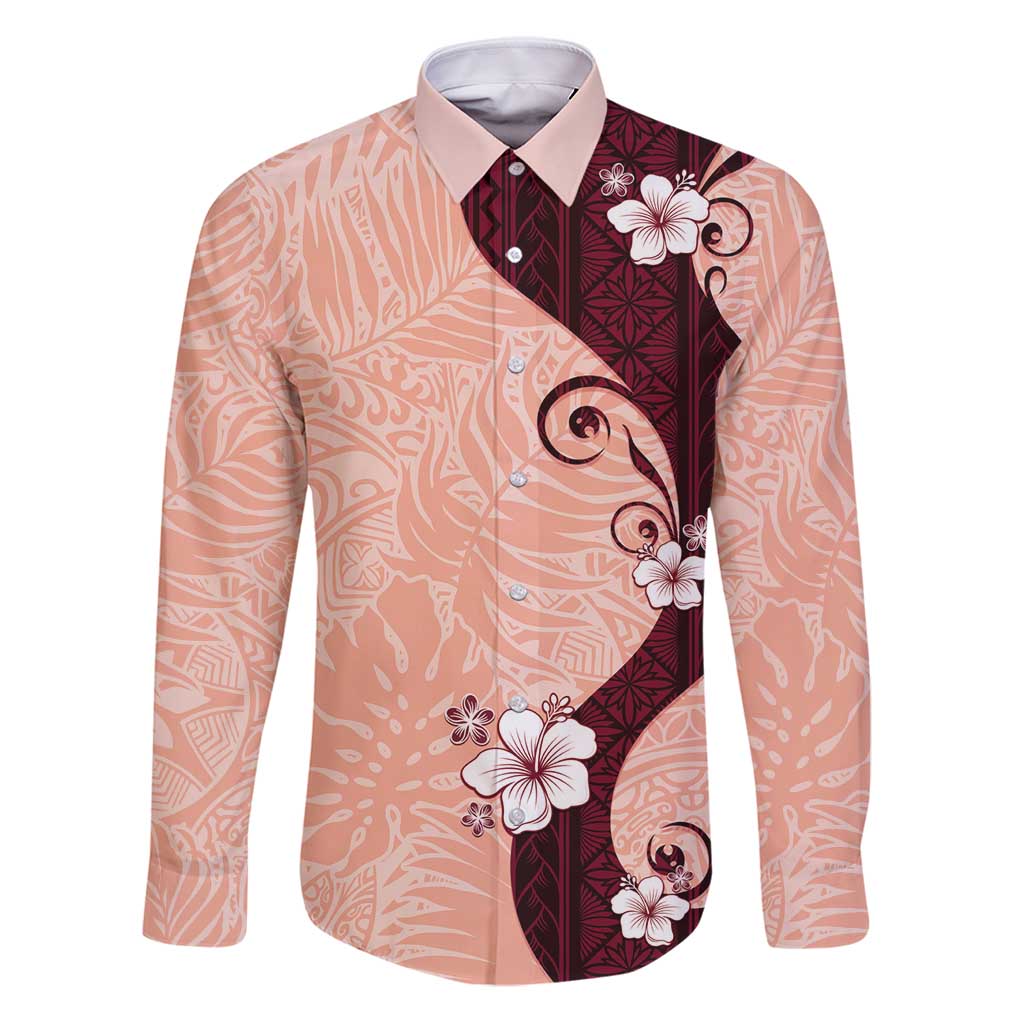 Polynesia Hibiscus Family Matching Puletasi and Hawaiian Shirt Rose Bud Curve Motif - Polynesian Pride
