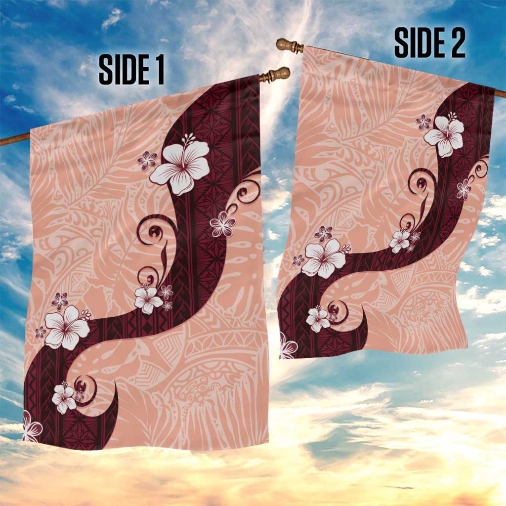 Polynesia Hibiscus Garden Flag Rose Bud Curve Motif - Polynesian Pride