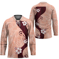 Polynesia Hibiscus Hockey Jersey Rose Bud Curve Motif - Polynesian Pride