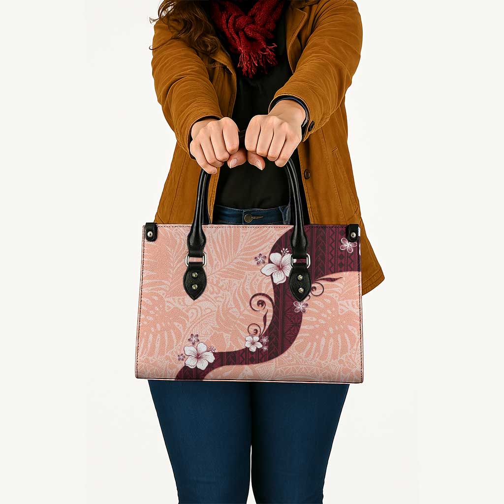 Polynesia Hibiscus Leather Bag Rose Bud Curve Motif - Polynesian Pride