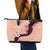 Polynesia Hibiscus Leather Tote Bag Rose Bud Curve Motif - Polynesian Pride