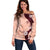 Polynesia Hibiscus Off Shoulder Sweater Rose Bud Curve Motif - Polynesian Pride