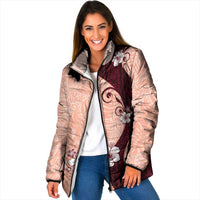 Polynesia Hibiscus Padded Jacket Rose Bud Curve Motif - Polynesian Pride