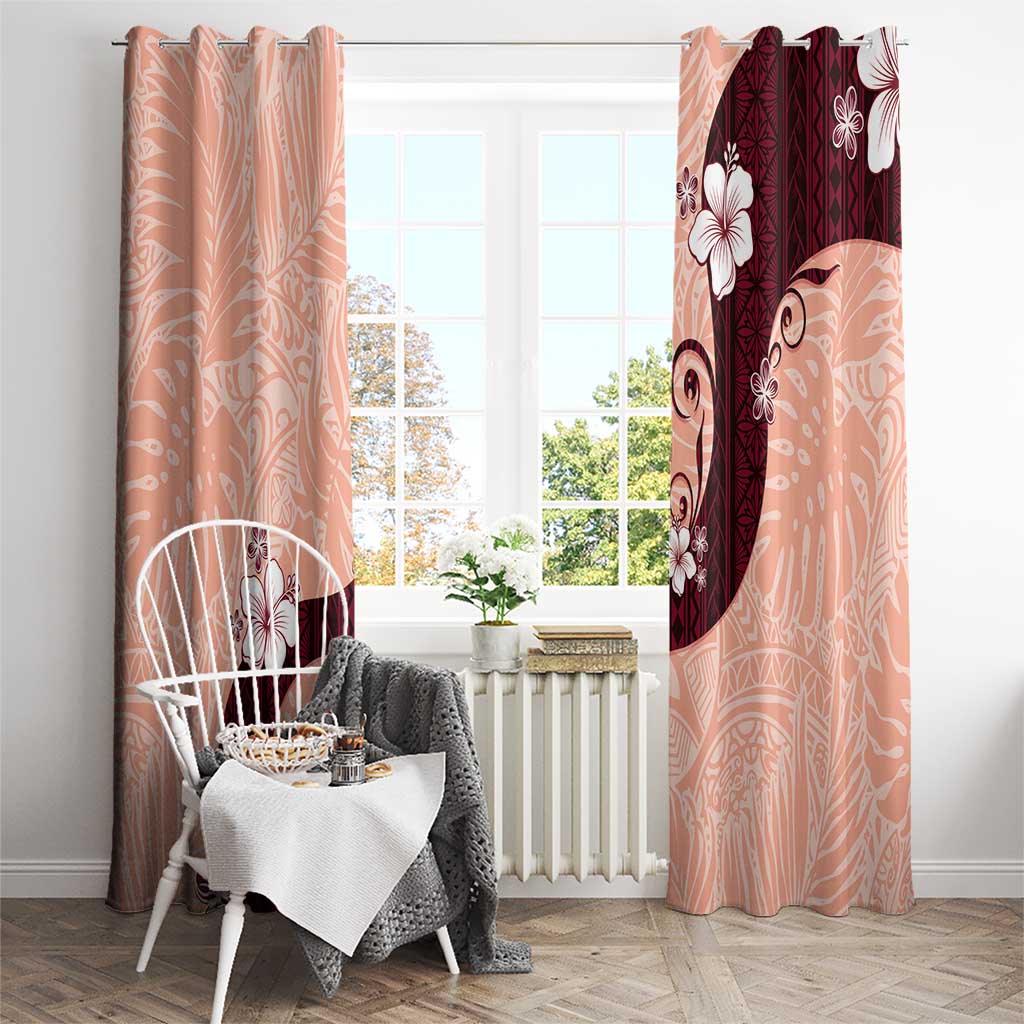 Polynesia Hibiscus Window Curtain Rose Bud Curve Motif - Polynesian Pride