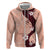 Polynesia Hibiscus Zip Hoodie Rose Bud Curve Motif - Polynesian Pride