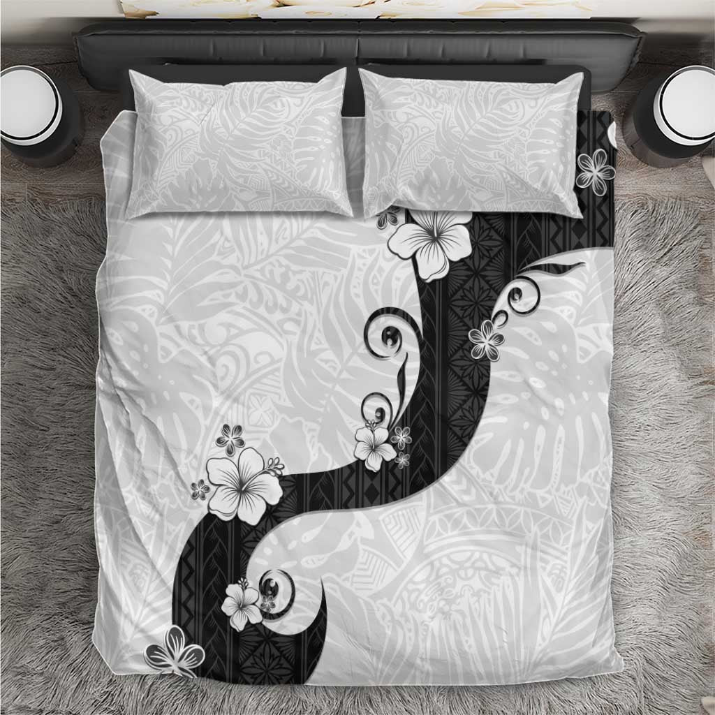 Polynesia Hibiscus Bedding Set White Curve Motif LT05 White - Polynesian Pride