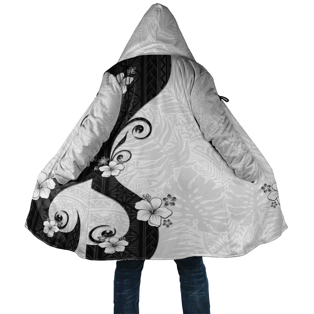Polynesia Hibiscus Cloak White Curve Motif LT05 Unisex White - Polynesian Pride