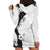 Polynesia Hibiscus Hoodie Dress White Curve Motif - Polynesian Pride