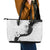 Polynesia Hibiscus Leather Tote Bag White Curve Motif - Polynesian Pride