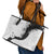 Polynesia Hibiscus Leather Tote Bag White Curve Motif - Polynesian Pride