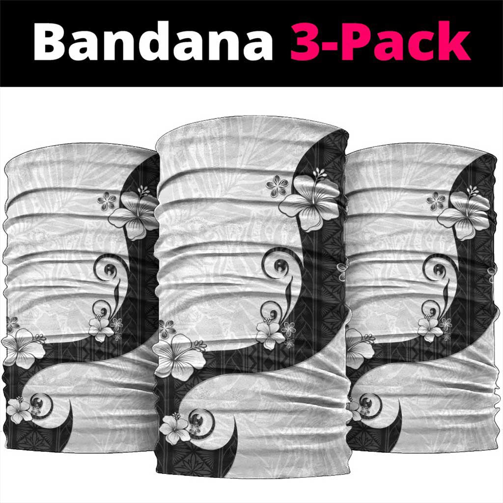 Polynesia Hibiscus Neck Gaiter White Curve Motif - Polynesian Pride